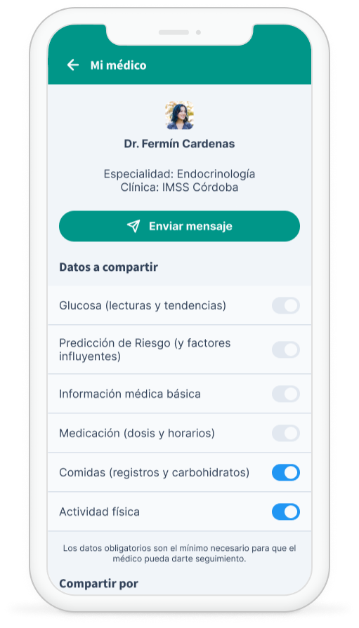 Conexión exitosa con médico a través del portal web de dabetai